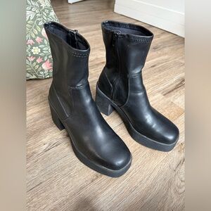 Aldo Black Platform Ankle Boots